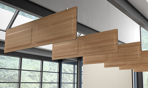 panneaux acoustiques suspendus finition bois ROOF DP acoustique