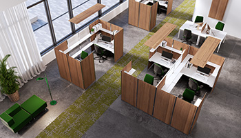 Open Space avec séparation de bureaux aménagés
