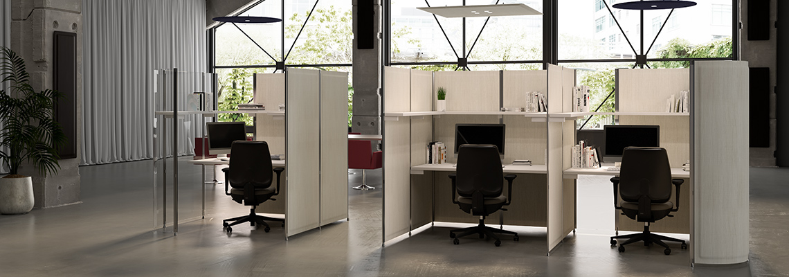 Panneaux acoustiques Personal Space pour créer un bureau indivuel en open space