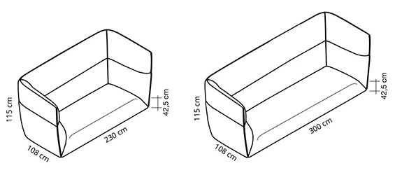 Dimensions du CB Sofa acoustique