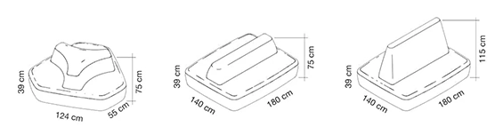Sièges modulables acoustiques Napwork - dimensions