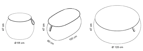 Dimensions des poufs Snowpouf