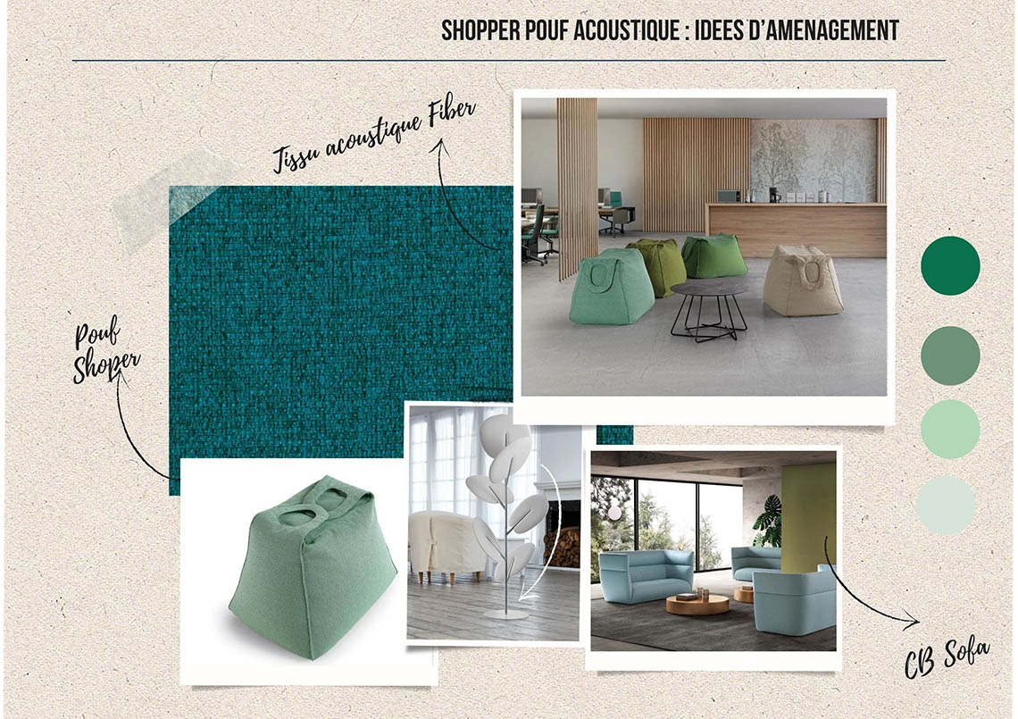 Pouf acoustique Shopper