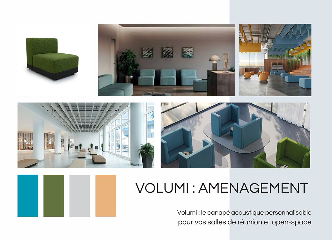 Aménagements avec les banquettes Volumi acoustiques