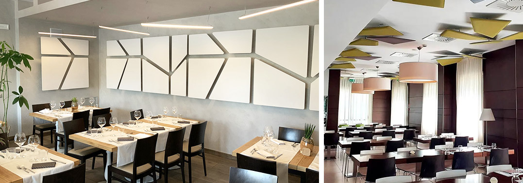 Panneaux acoustiques pour traiter le bruit dans un restaurant - panneau DP-Acoustique