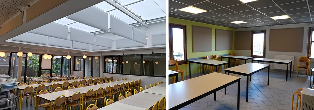 Traitement acoustique de cantines scolaires - panneaux acoustiques performants et esthétiques - DP Acoustique